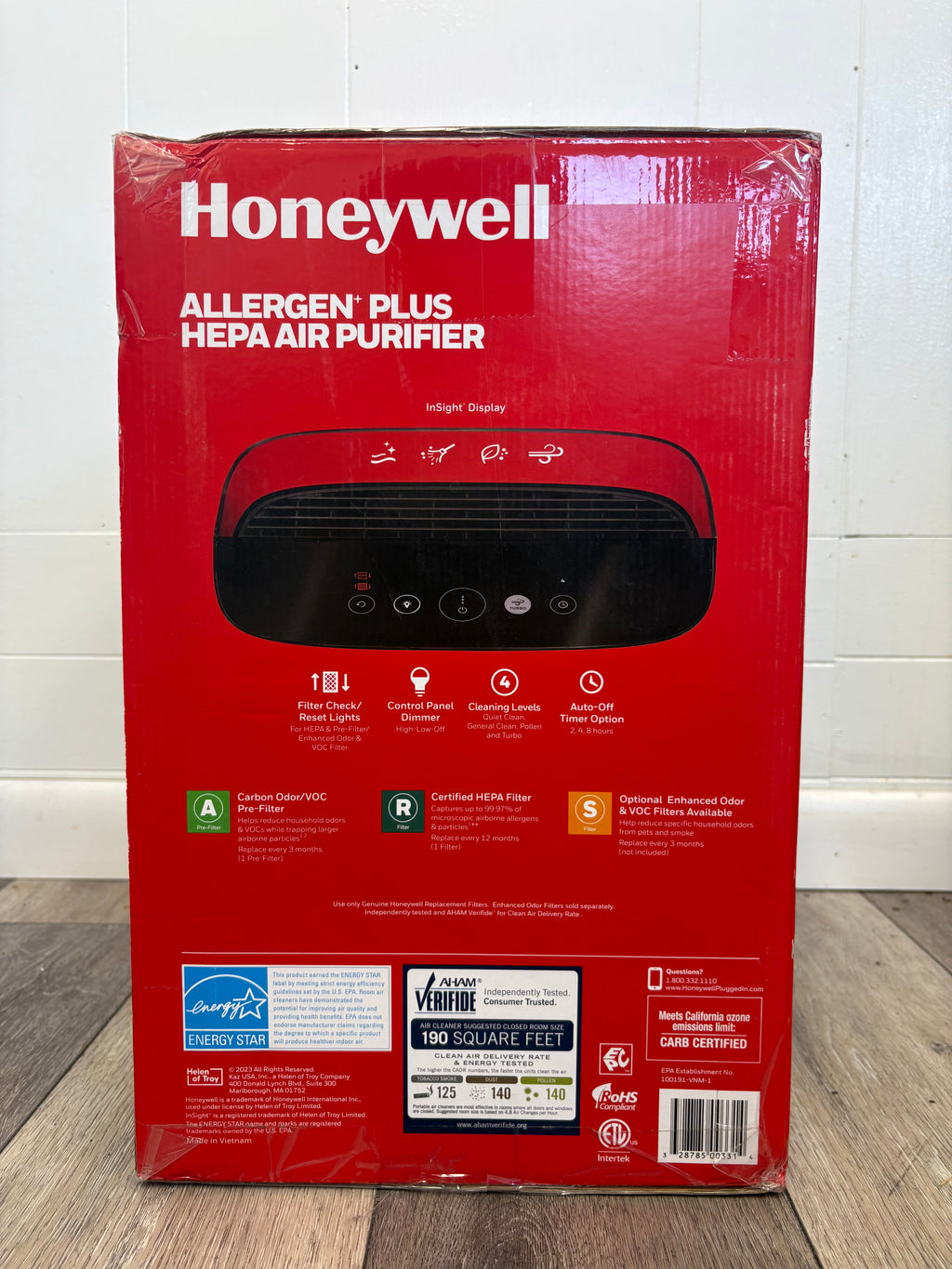 Honeywell 900sqft Hepa Air Purifier Black, Pollen, Smoke Dust Reducer