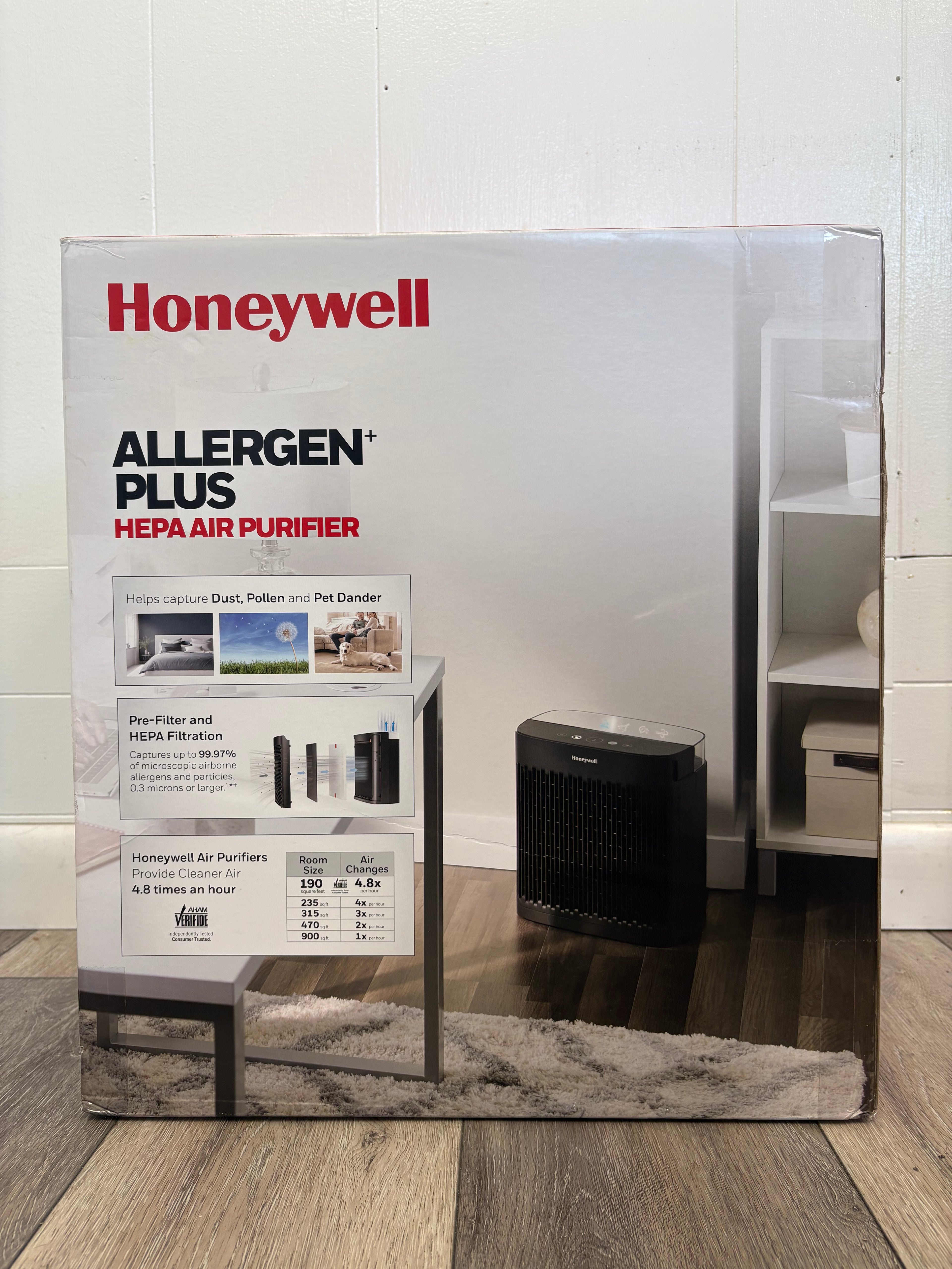 Honeywell 900sqft Hepa Air Purifier Black, Pollen, Smoke Dust Reducer