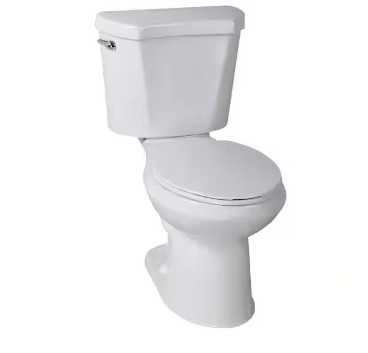 Glacier Bay 10 in. Rough In 2-Piece 1.28 GPF Single Flush Round Toilet in White, Seat Included