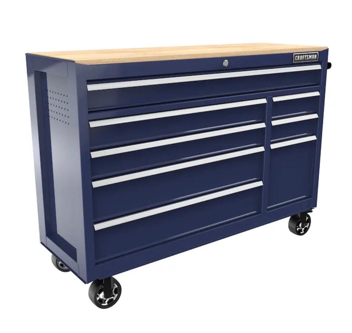 Craftsman 2000 Series 50-in W x 37.5-in H 8 -Drawers Rolling Midnight Blue Wood Work Bench
