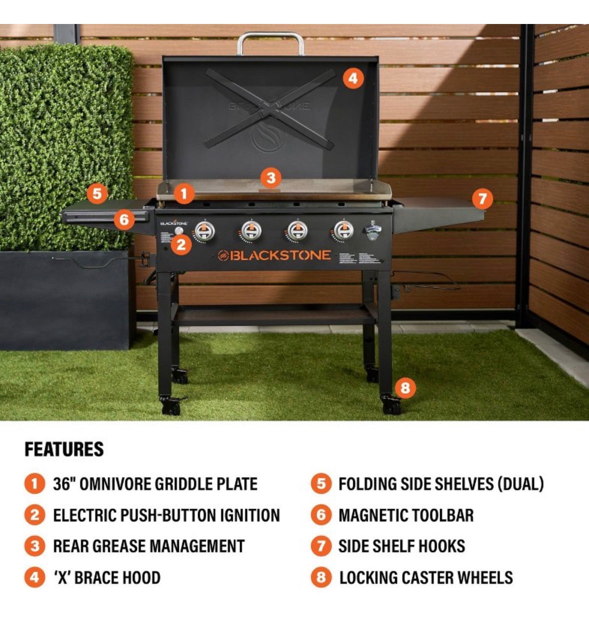 Blackstone 4-Burner Original Omnivore Griddle Grill Black