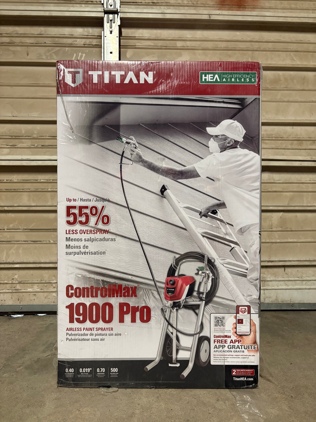 Titan ControlMax 1900 Pro HEA Airless Paint Sprayer Cart 0.40 GPM 2441251