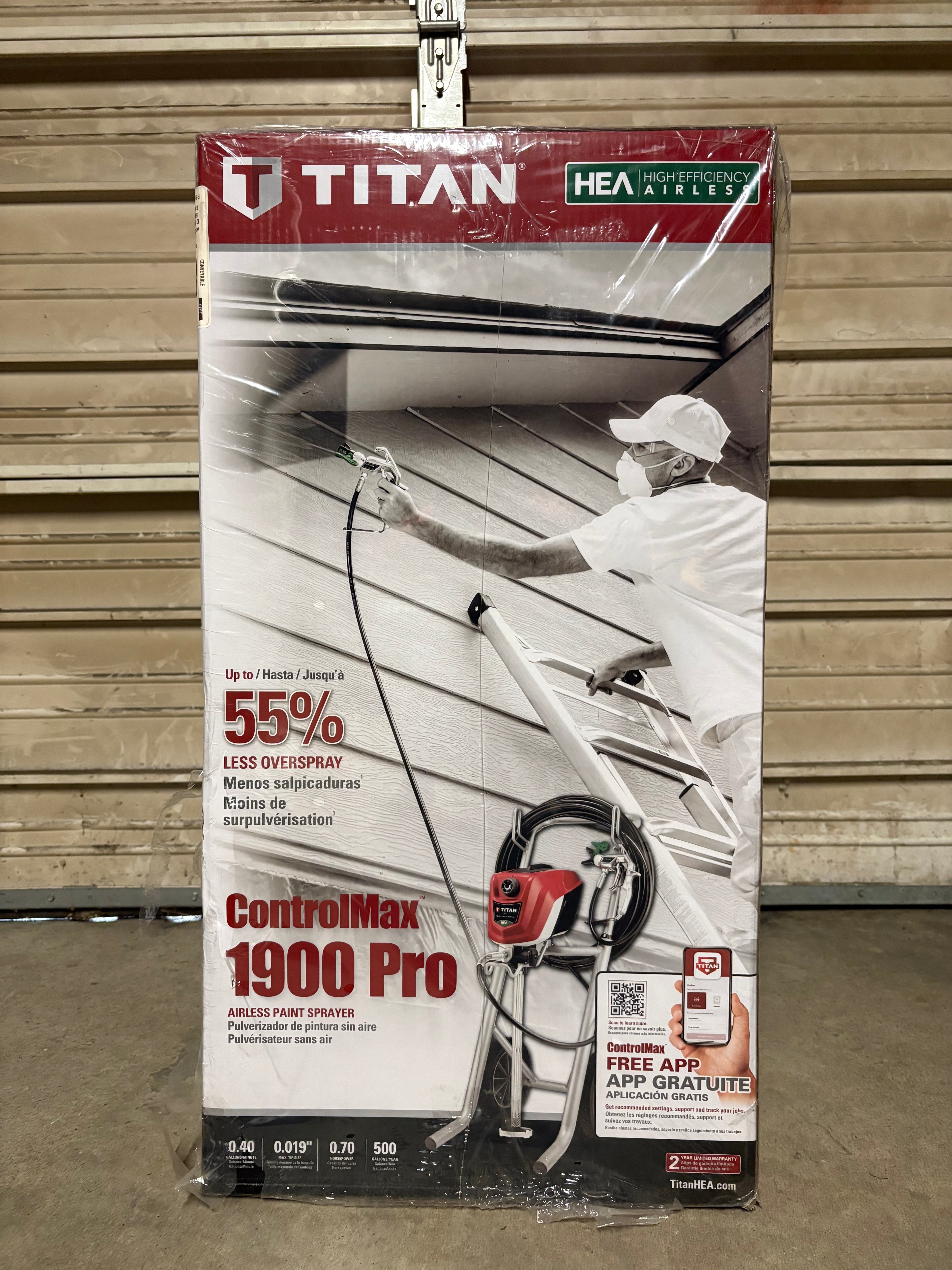 Titan ControlMax 1900 Pro HEA Airless Paint Sprayer Cart 0.40 GPM 2441251