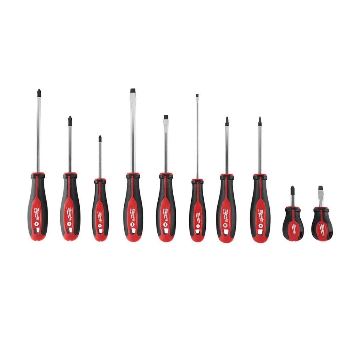 Milwaukee 48-22-2710 10-Pc Forged Hex Shank Tri-Lobe Handle Screwdriver Kit