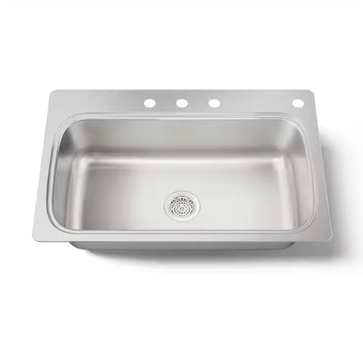 Kohler Verse 33 in. Drop-in Single Bowl 18 Gauge Stainless Kitchen Sink with 4 Holes