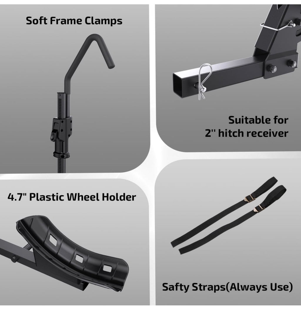 Ozark Trail Premium Platform Steel Bike Rack 132LBS Load Capacity Hitch Receiver E-Bike