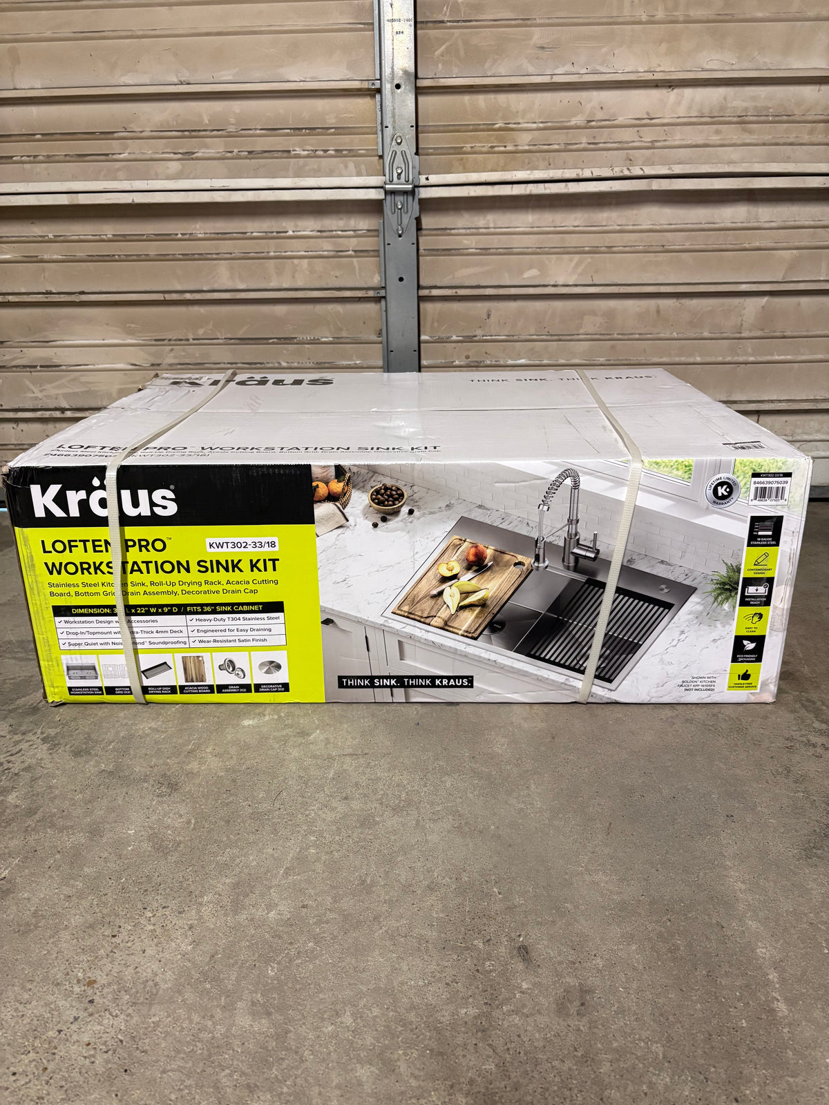 Krauss Loften 33 In. 18 Gauge Stainless Steel Sink KWT320-33/18 Sink bundle