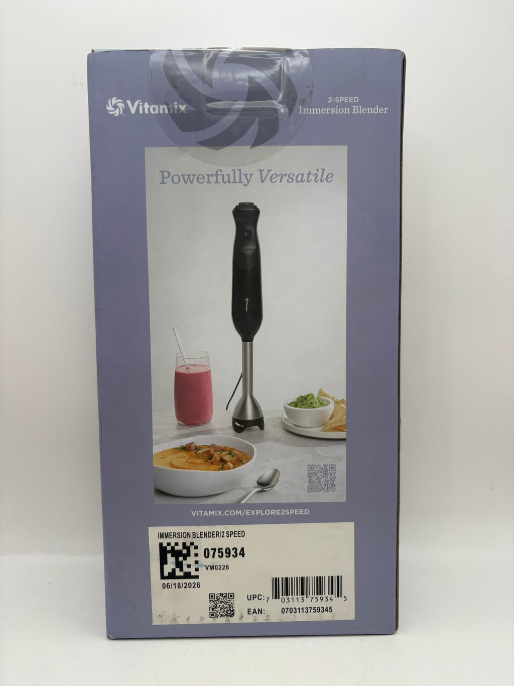 Vitamix 2-Speed Immersion Handheld Blender 350W Stainless, Black/Silver 5ft