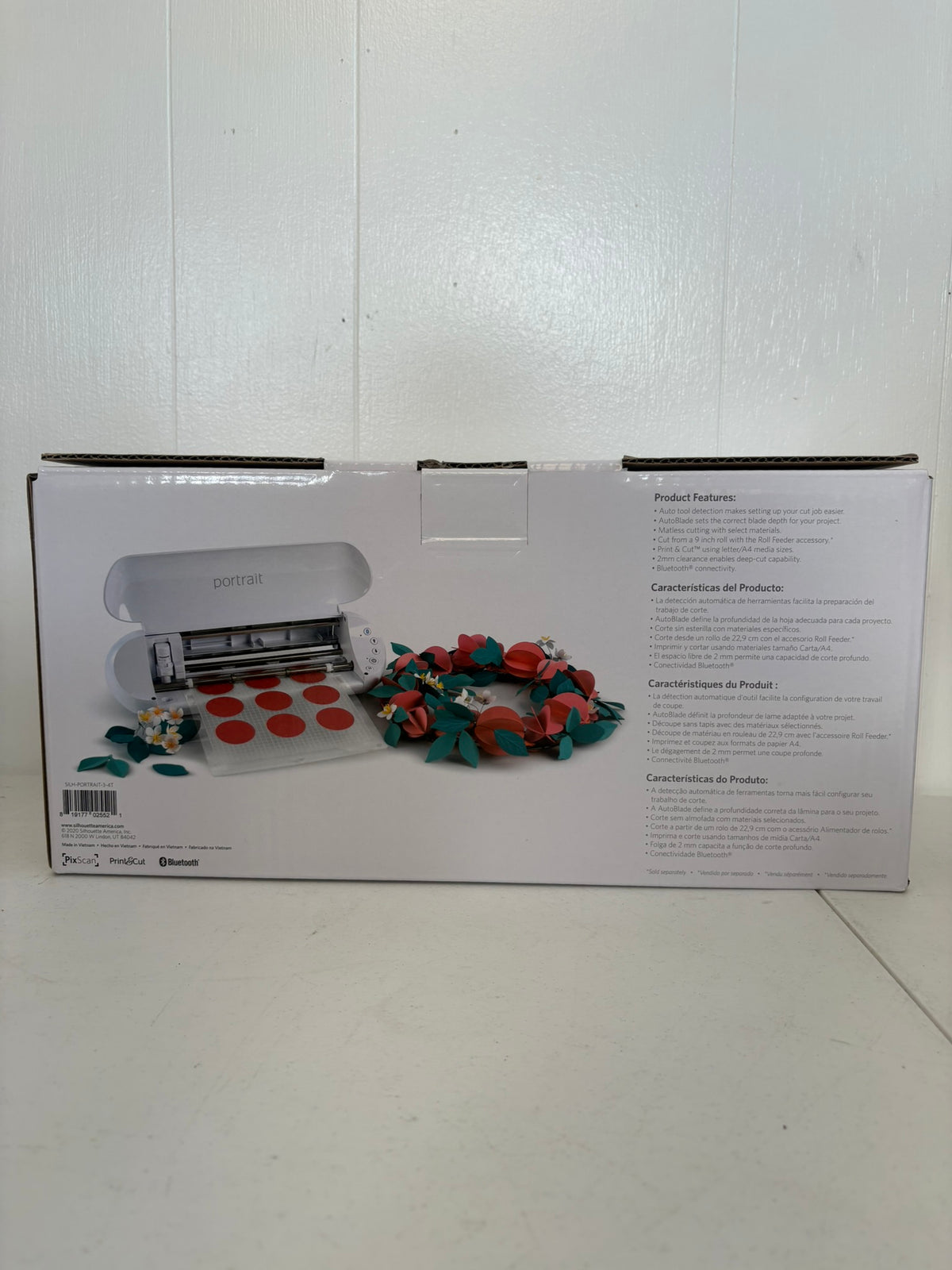 Silhouette Portrait 3 Die Cutting Machine Bluetooth Craft Cutter Open Box
