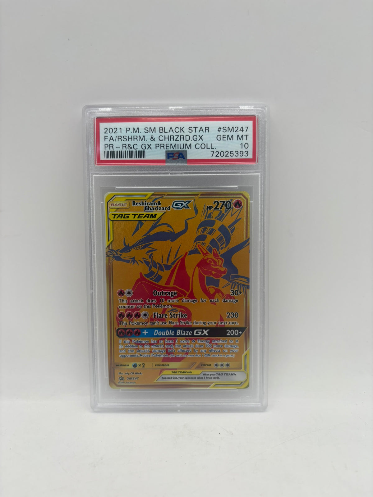 PSA 10 Reshiram & Charizard GX #SM247 Sun & Moon Black Star Promo Pokemon TCG