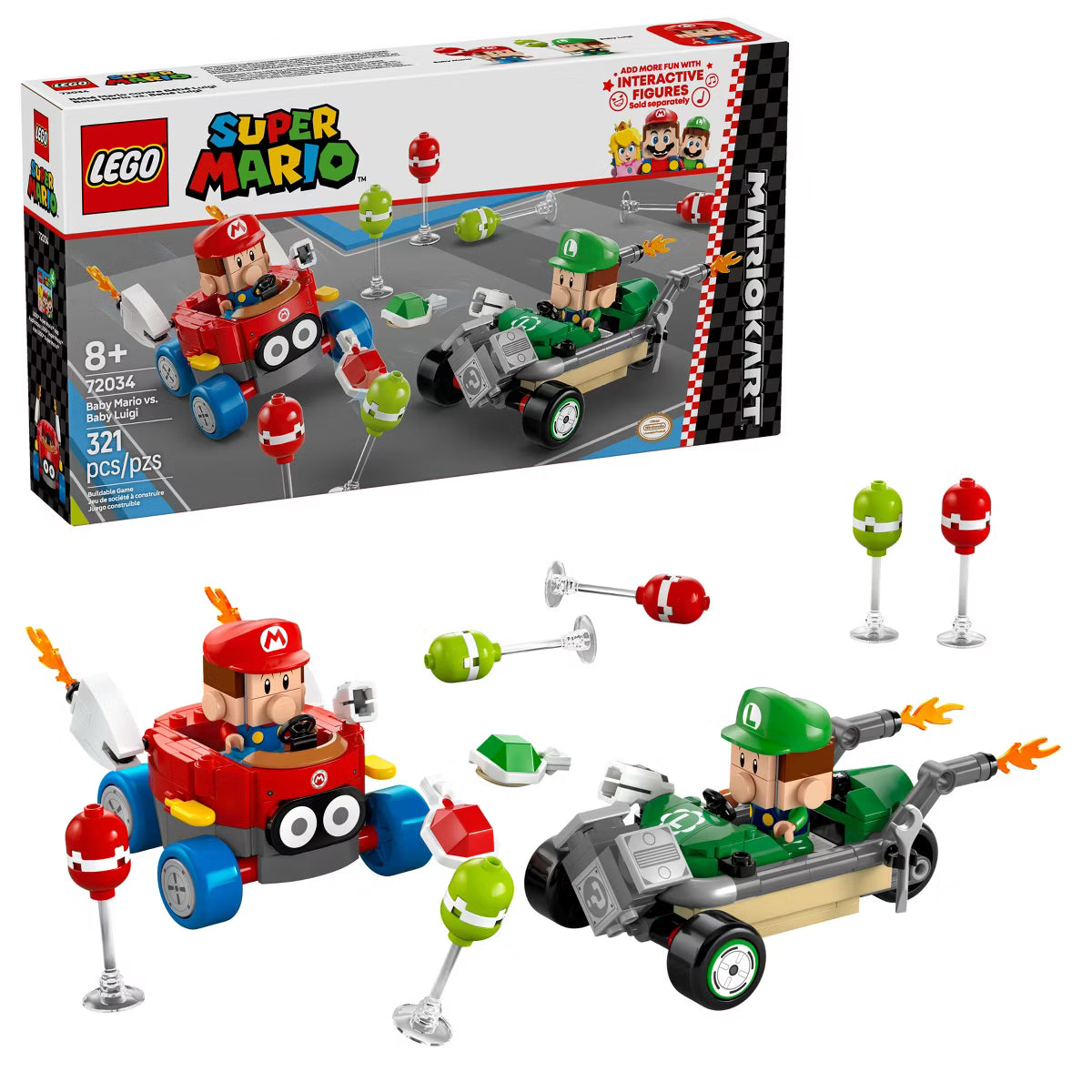 LEGO Super Mario Mario Kart 72034 Baby Mario vs Baby Luigi 321 pcs Box 8+