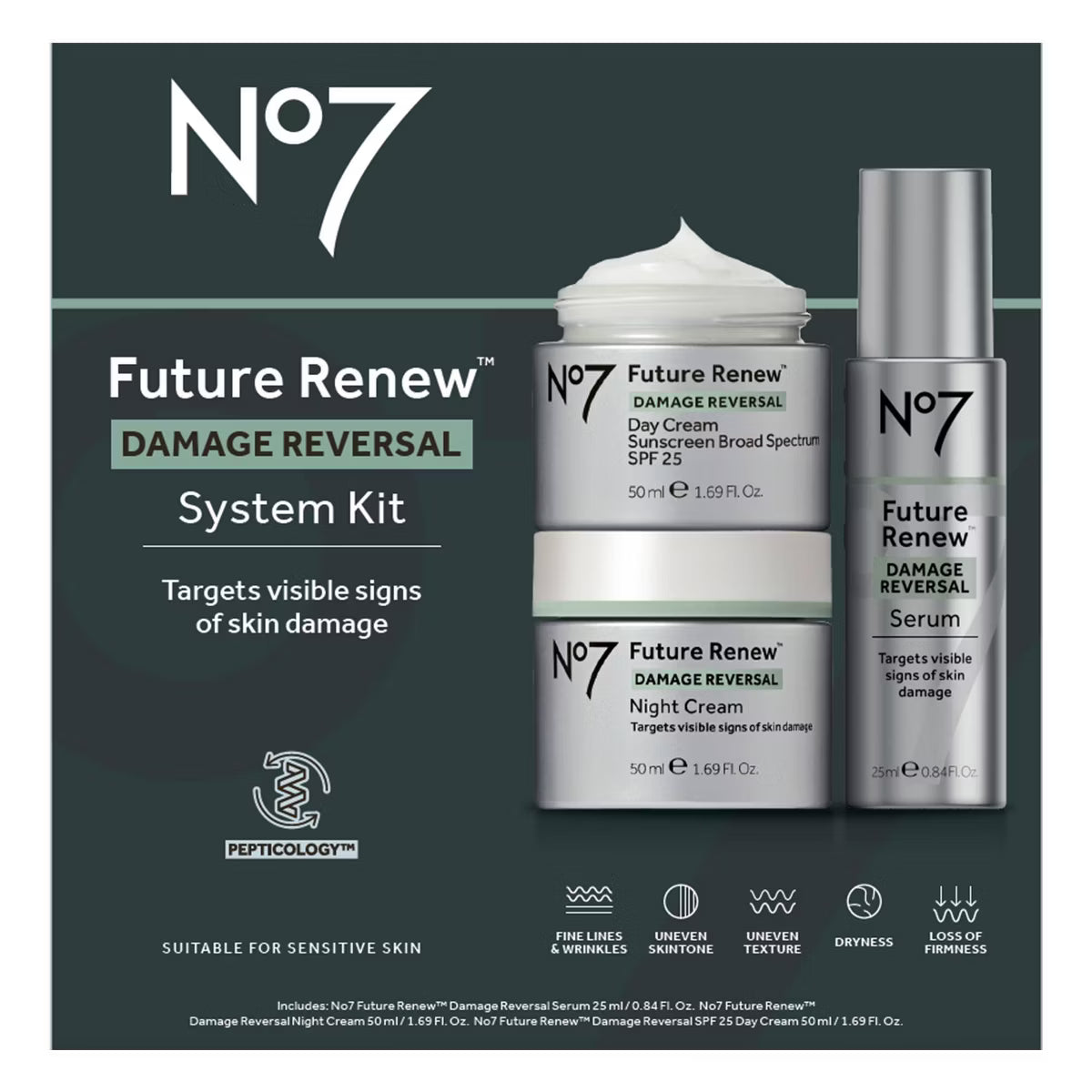 No7 Future Renew Damage Reversal System Kit -3 Pieces- EXP 05/2027
