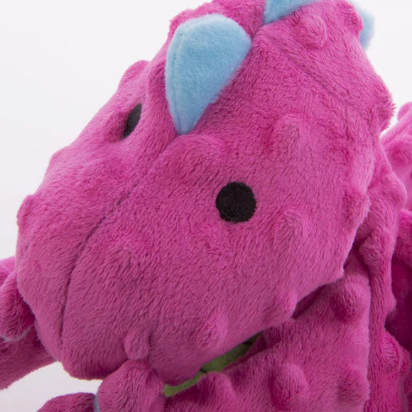 GoDog Dragons Chew Guard Squeaky Plush Dog Toy, Pink