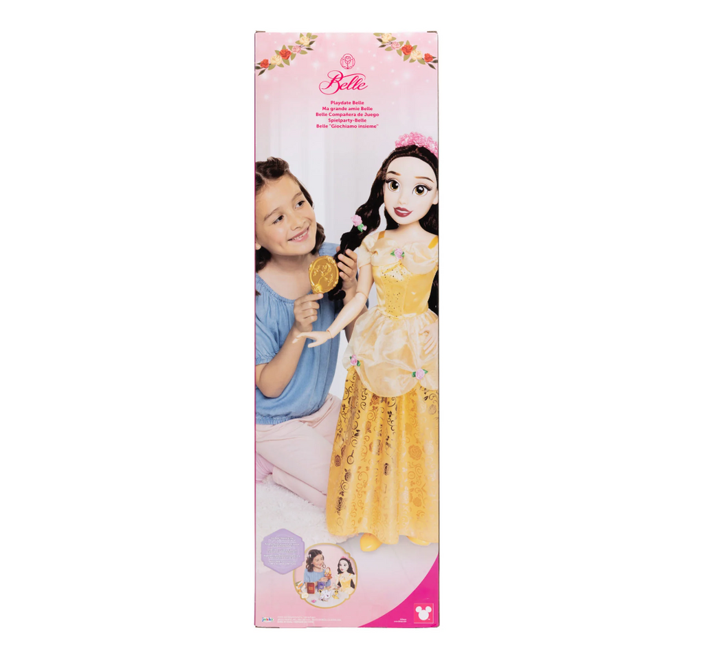 Disney Princess Belle Playdate Doll 32” Tall & Poseable, With Hair Brush Accessories
