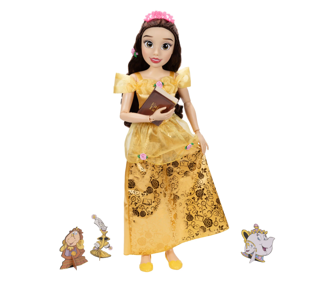 Disney Princess Belle Playdate Doll 32” Tall & Poseable, With Hair Brush Accessories