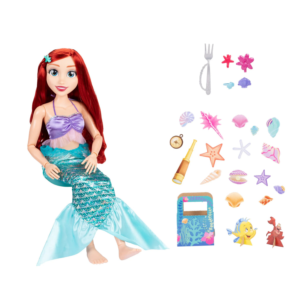 Disney Princess Ariel 32” Playdate Doll w/ Hair Styling Accessories