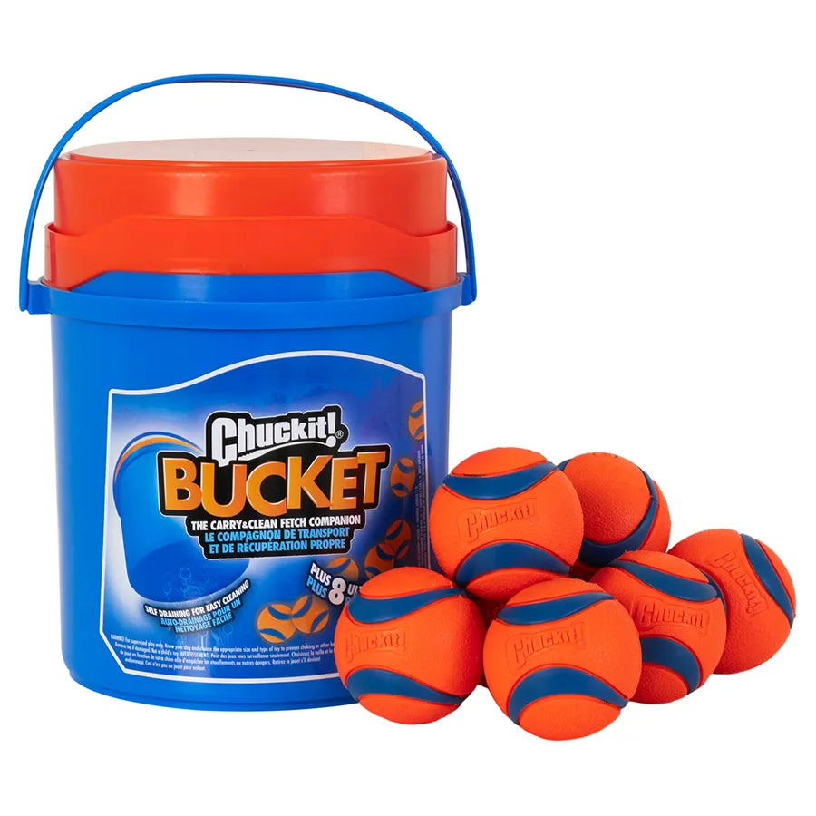 Chuckit!® Bucket with 8 Utra Ballls Dog Toy Item #5321963