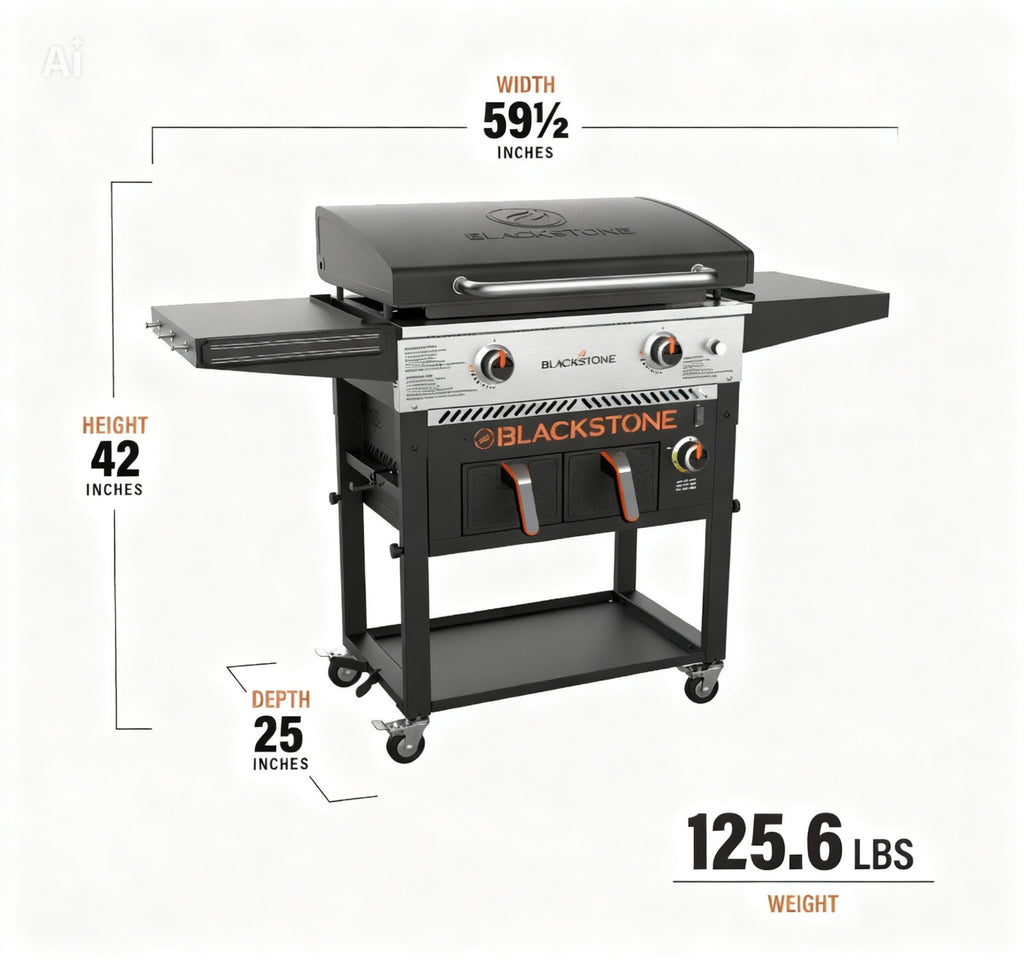 Blackstone, 2-Burner 28"  Outdoor Combo Griddle with Air Fryer and Hood