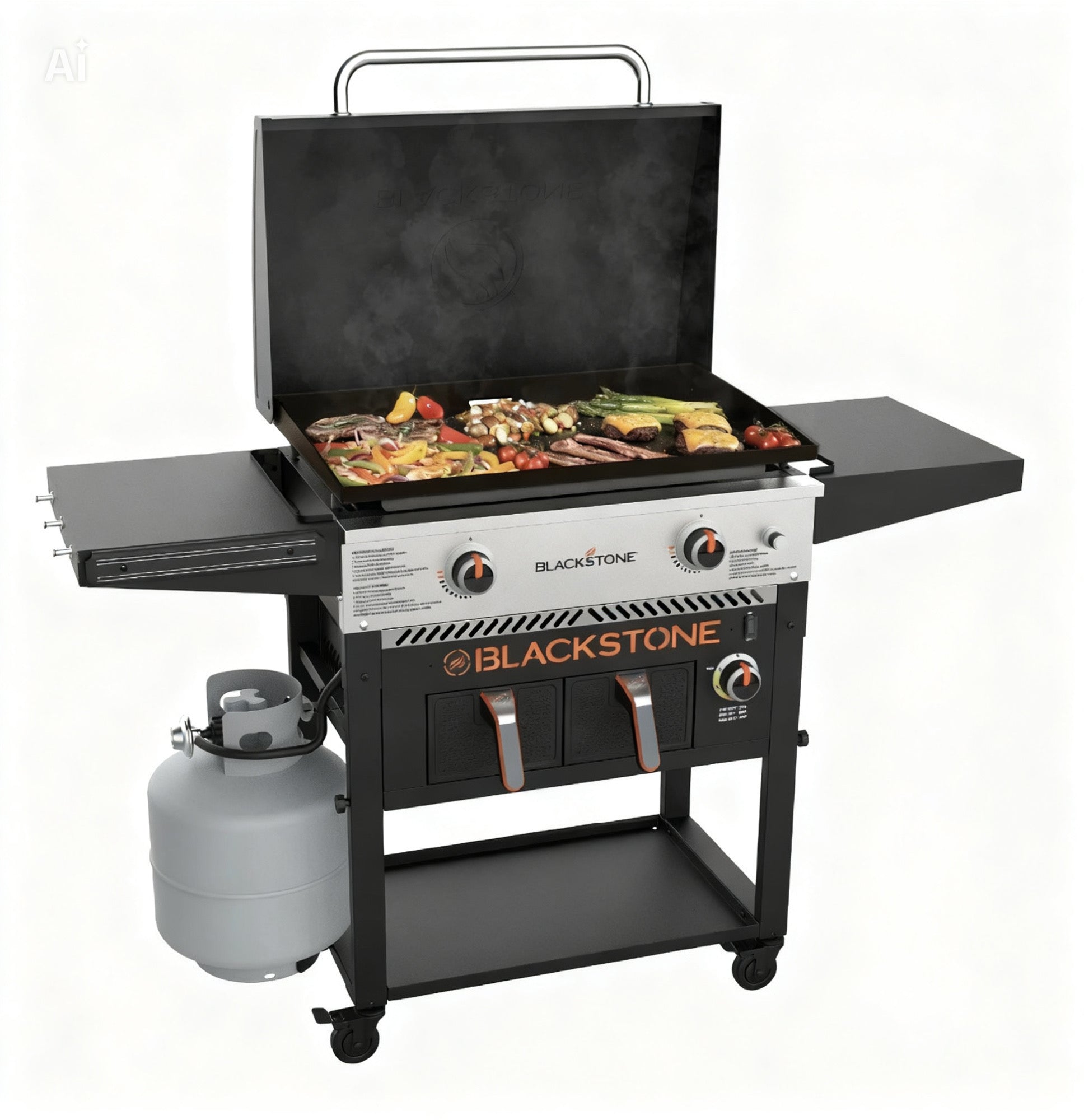 Blackstone, 2-Burner 28"  Outdoor Combo Griddle with Air Fryer and Hood