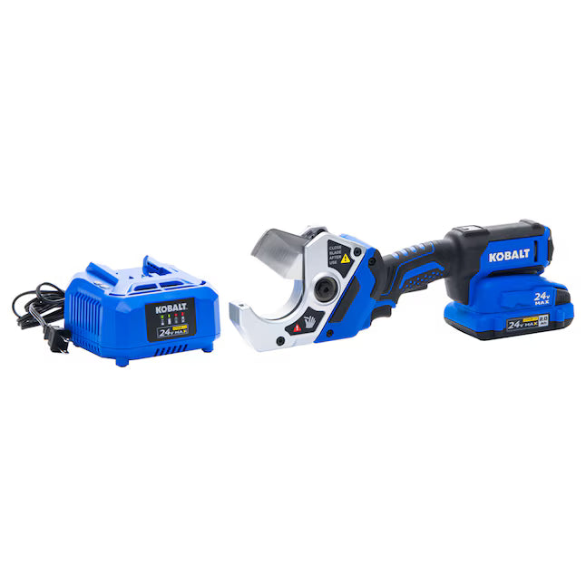 Kobalt 24v 24-volt 2-3/8 Cordless Multipurpose PVC PEX cutter 2 Ah Battery Included , Charger Included
