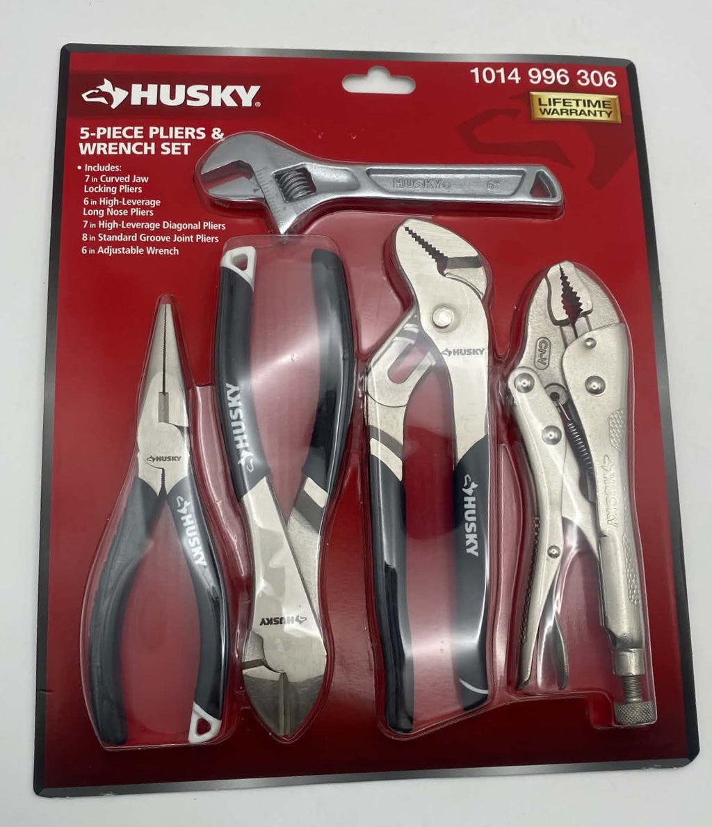 Husky 5 Piece Plier and Wrench  Set