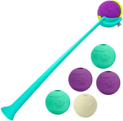 Chew King by Mammoth Ball Launcher Dog Chew Toy, Blue, 2.5-in