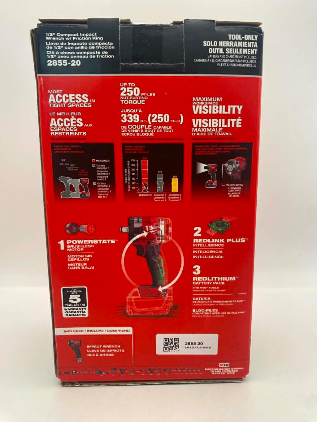 M18 FUEL GEN-3 18V Lithium-Ion Brushless Cordless 1/2 in. Compact Impact Wrench with Friction Ring (Tool-Only) Milwaukee