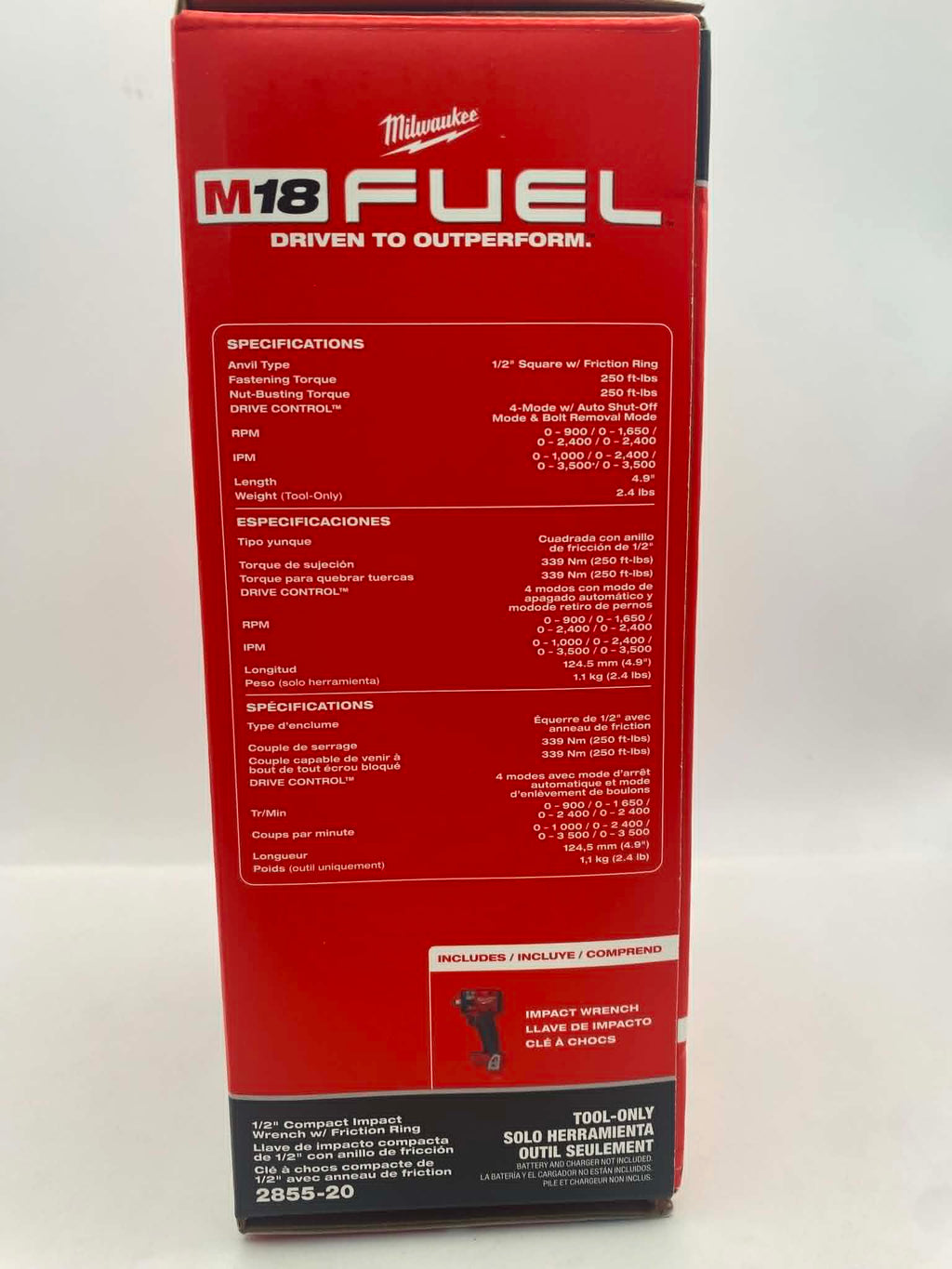 M18 FUEL GEN-3 18V Lithium-Ion Brushless Cordless 1/2 in. Compact Impact Wrench with Friction Ring (Tool-Only) Milwaukee