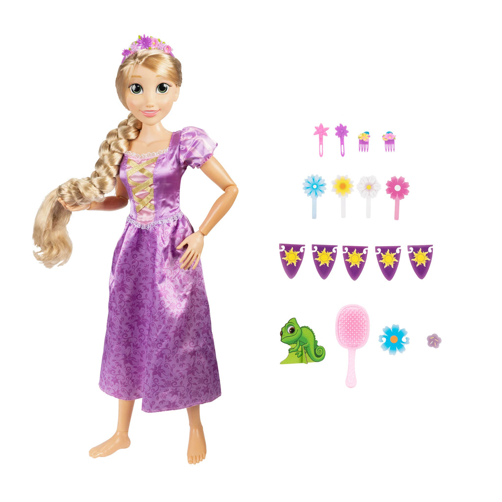 Disney Princess Playdate Rapunzel 32" Doll Dress Hair Accessories