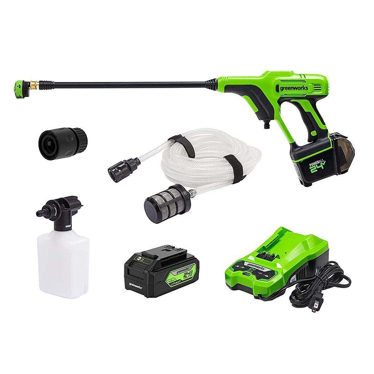Greenworks 24V 600 PSI Battery Pressure Washer, w/ 4Ah USB Battery and Charger