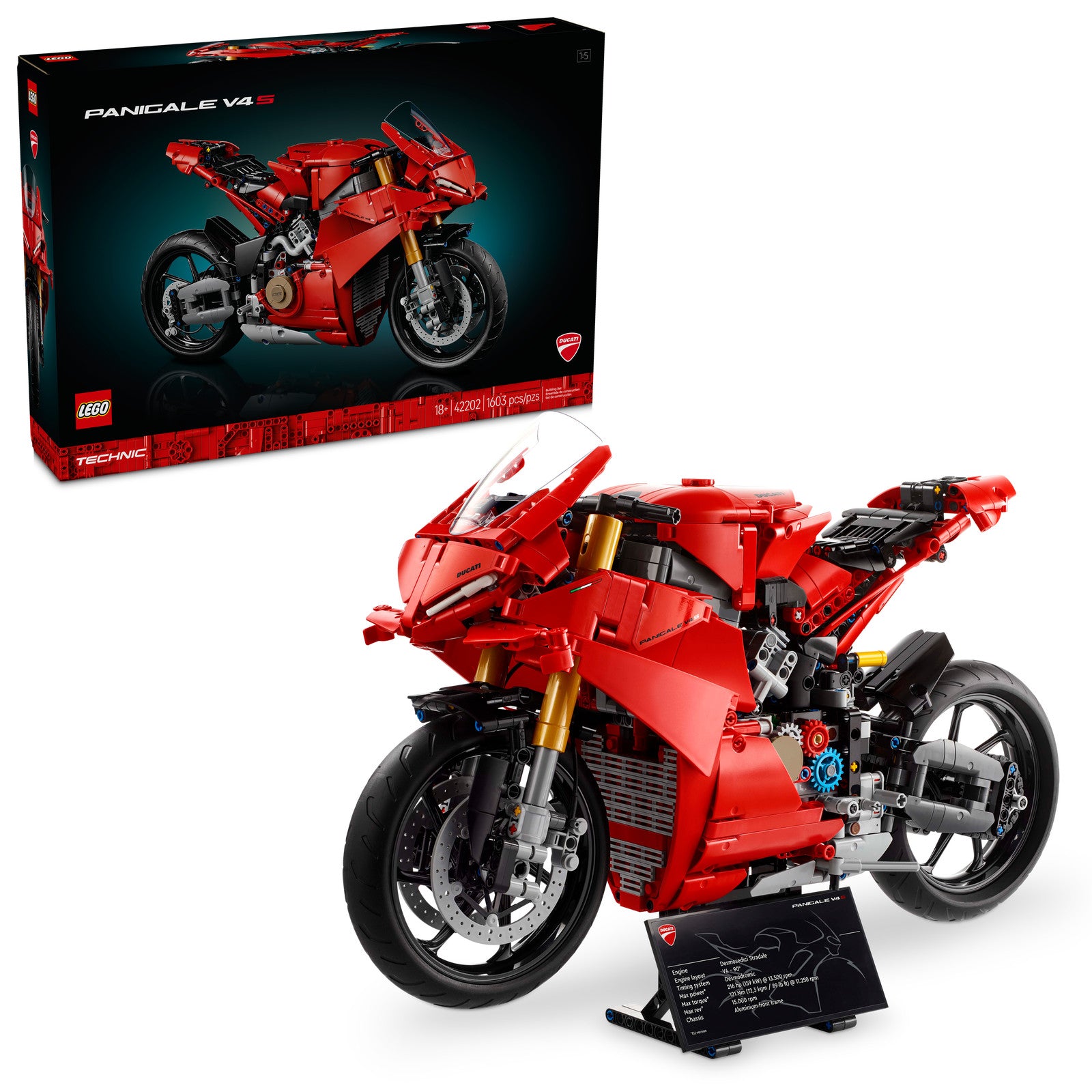 Lego 42202 Technic Ducati Panigale V4 S Motorcycle Building Set for Adults