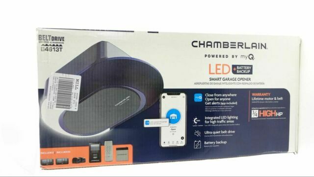 Chamberlain B4613T 3/4 HP LED  Smart Quiet Belt Drive Garage Door Opener