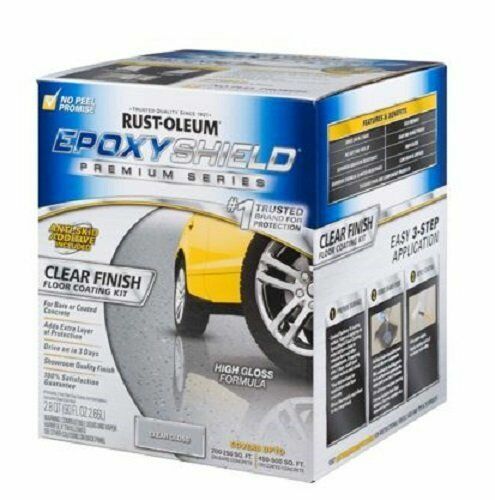 New Rust-Oleum 292514 EpoxyShield Premium Garage Floor Coating Kit 90 oz- Clear
