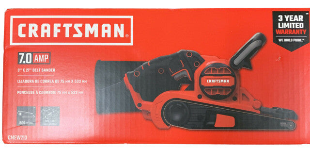 CRAFTSMAN CMEW213 7 Amp 3" x 21" Corded Belt Sander BRAND NEW