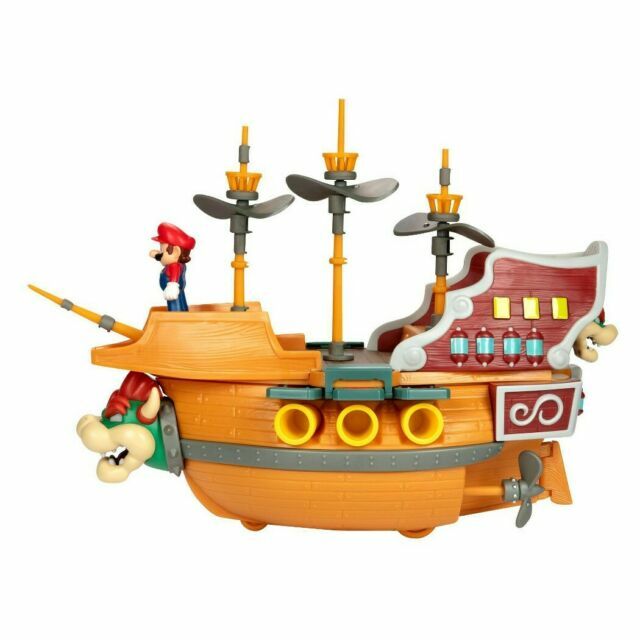 New Super Mario Bros. Deluxe Bowser's Airship Playset w/ Mario Action Figure