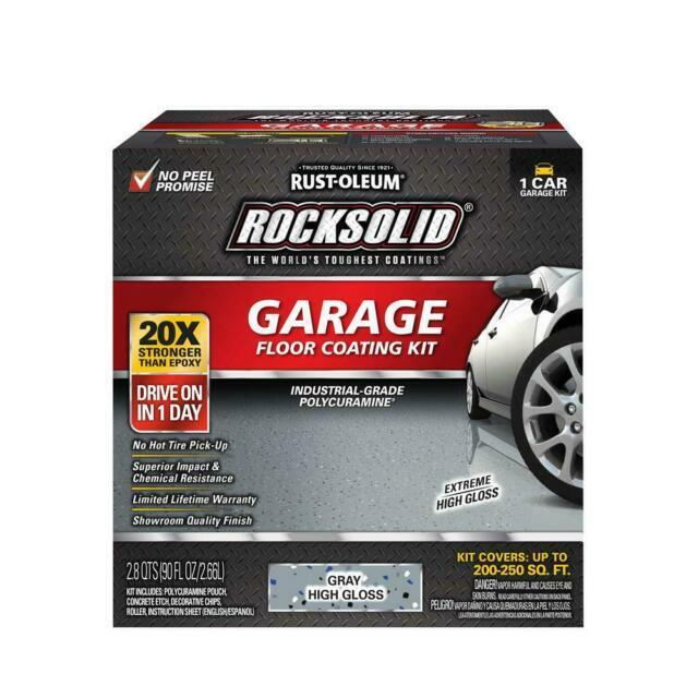 Rust Oleum RockSolid 1 Car Garage Floor Kit - 90 oz Gray Polycuramine